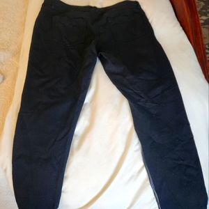 Black faux leather front legging